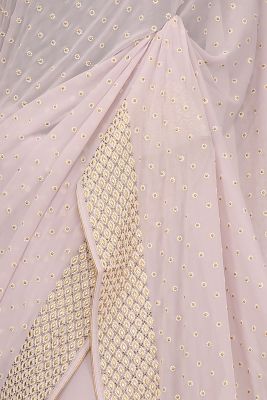 Lavender Stone Embroidered Georgette Saree-PF1120