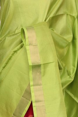 Green & Pink Zari Woven Silk Saree-PF3752