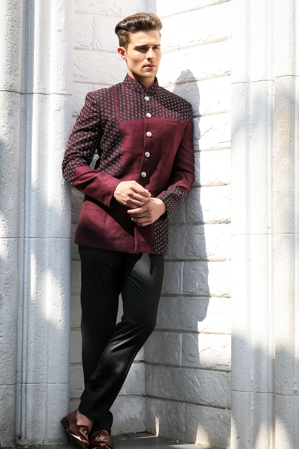 Plyesxale Men Suit 2018 Wedding Suits For Men Shawl Collar 3 Pieces Slim Fit Burgundy Suit Mens Royal Blue Tuxedo Jacket Q83